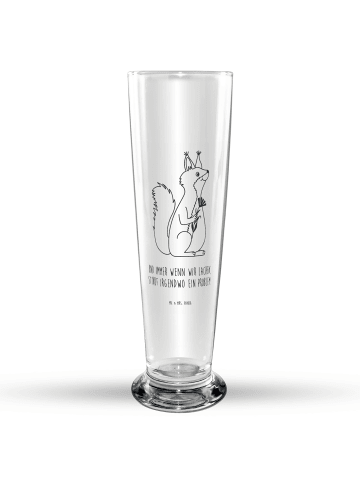 Mr. & Mrs. Panda Bierglas Eichhörnchen Blume mit Spruch in Transparent