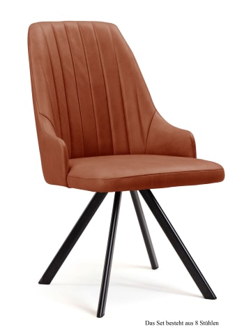 58 aufm Kessel ESSZIMMERSTUHL (8er-Set) Deina 52x91x60 Schwarz/Cognac