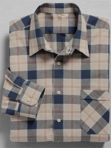 WITT WEIDEN Langarm-Hemd in beige-blau