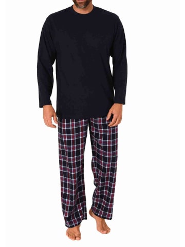 NORMANN langarm Schlafanzug Pyjama karierte Flanell Hose - 70844 in navy
