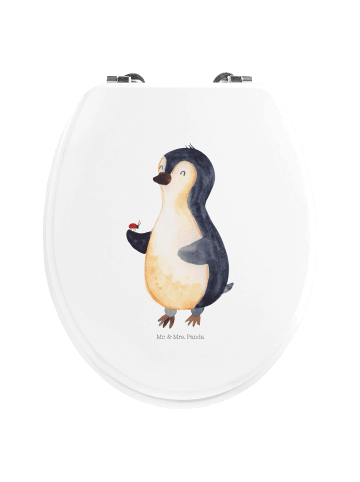 Mr. & Mrs. Panda Motiv WC Sitz Pinguin Marienkäfer ohne Spruch in Weiß
