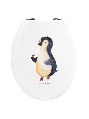 Mr. & Mrs. Panda Toilettendeckel Pinguin Marienkäfer ohne Spruch in Weiß
