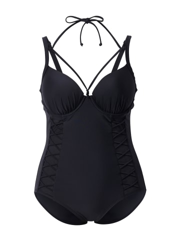 Ulla Popken Badeanzug in schwarz