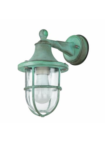 Licht-Erlebnisse Außen Wandlampe (B)14 x (H)27 cm in Grün Antik