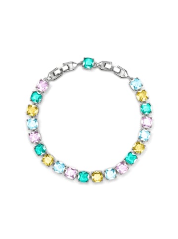 Luxenter Armband in Silberoptik mit mehrfarbigen Zirkonia-Steinen – Dow