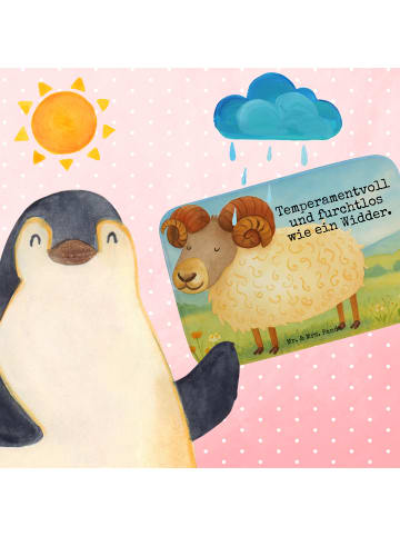 Mr. & Mrs. Panda Badematte Sternzeichen Widder Design mit Spruch in Weiß