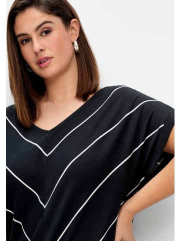 sheego Streifenshirt in schwarz-weiß