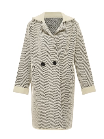 RISA Damen Strickjacke in Wollweiss Schwarz