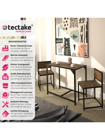 tectake Essgruppe 3-teilig, mit höhenverstellbaren Kunststofffüßen