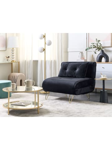Beliani Einzelsofa VESTFOLD in Schwarz/Gold - (W) 85 x (H) 81 x (L) 80 cm
