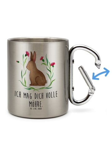 Mr. & Mrs. Panda Thermotasse Hase Sitzen mit Spruch in Silber
