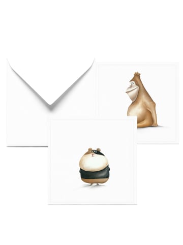 Dori's Prints Geburtstagskarte | 2er Set Karten mit Gorilla und Hamster
