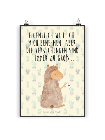 Mr. & Mrs. Panda wanddeko Alpaka Fahne mit Spruch in Kaktus Grün