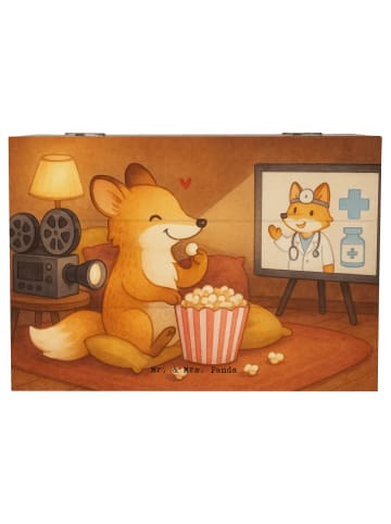 Mr. & Mrs. Panda Holzkiste Fuchs Filme gucken Design ohne Spruch in Weiß