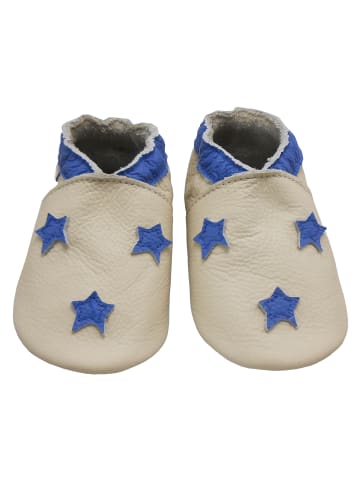 Bemesu Baby-Leder-Laufschuhe, komfortabel mit rutschfester Sohle- blauen Sternenmotiven