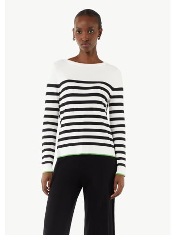 comma Strickpullover langarm in Schwarz-weiß
