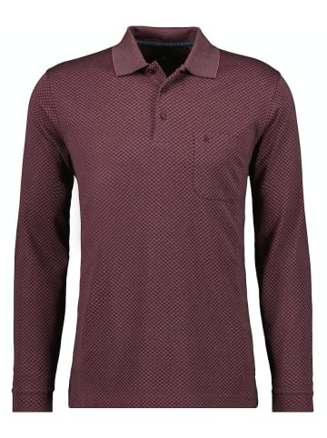 Ragman Softknitpolo Jacquard, Langarm in Rot