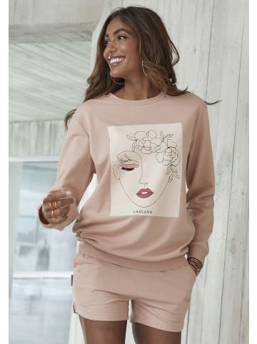 LASCANA Sweatshirt in hellorange-hellbeige-hellrosa