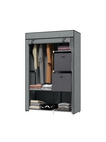 HOMCOM Stoffschrank-102L x 42,5B x 162,5H cm-Dunkelgrau
