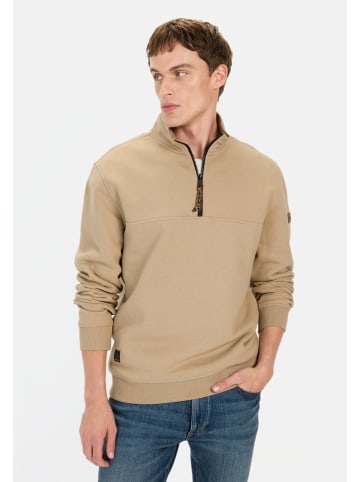 Camel Active Sweatshirt mit Troyer-Kragen in Sand