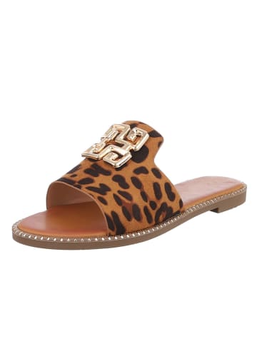 Ital-Design Sandale & Sandalette in Braun und Leo