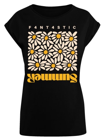 F4NT4STIC Extended Shoulder T-Shirt Summer Sunflower in schwarz