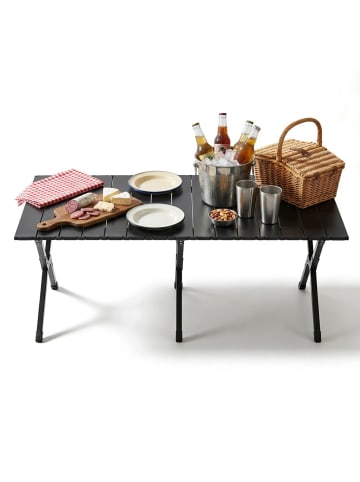 relaxdays Campingtisch in Schwarz - (B)120 x (H)44 x (T)60 cm
