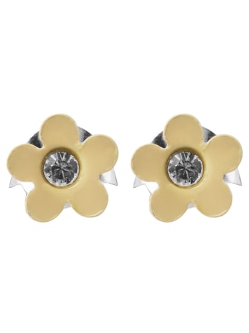 Adeliás Mädchen Ohrringe – Ohrstecker aus 925 Silber mit Strass Steinchen in silber