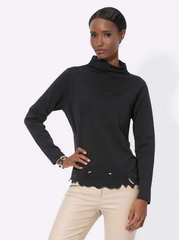 creation L Modal-Baumwoll-Shirt in schwarz