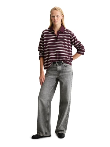 Marc O'Polo DENIM Langarm-Poloshirt relaxed in Dark Red