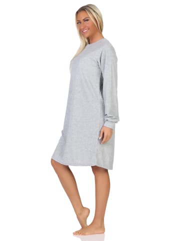NORMANN Frottee Nachthemd Loungewearr Sternen - 82058 in grau