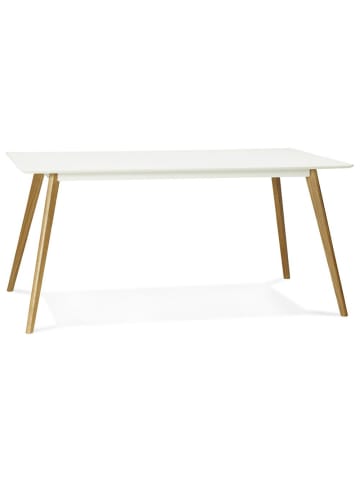 KADIMA DESIGN Skandinavischer Designer-Esstisch/Schreibtisch, Eichenholz in Weiß