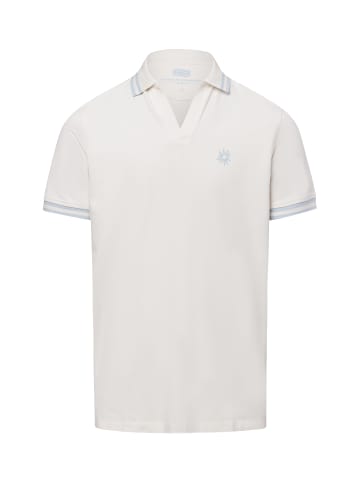 Finshley & Harding London Poloshirt in ecru hellblau - 0001