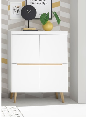 Furn.Design Garderoben-Set 2-teilig weiß matt, Scandi Eiche, Kombination skandinavisch