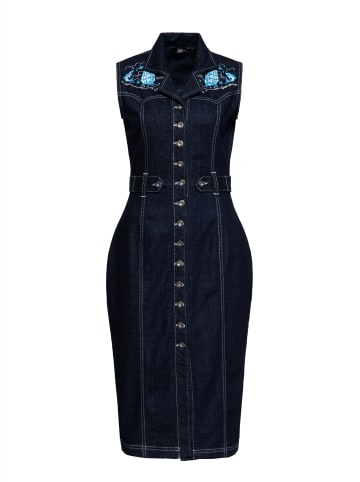 Queen Kerosin Queen Kerosin Denim Bleistiftkleid in Denim