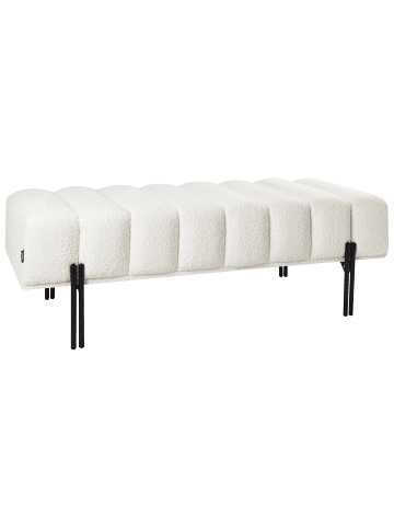 Beliani Bettbank CAREY in Weiß/Schwarz - (W) 125 x (H) 44 x (L) 49 cm