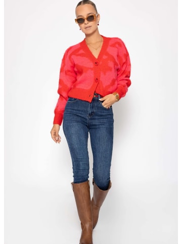 SASSYCLASSY Cardigan mit Animal-Print in Pink