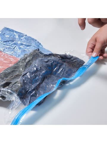 relaxdays 24tlg. Vakuumbeutel Set in Transparent/ Blau