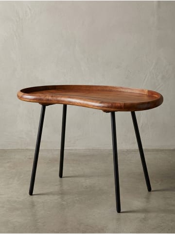 KADIMA DESIGN Couchtisch Nierenform | Massivholz, Retro-Style, Handarbeit