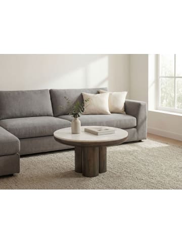 FineBuy Couchtisch in Schwarz / Marmor / 60x60x35