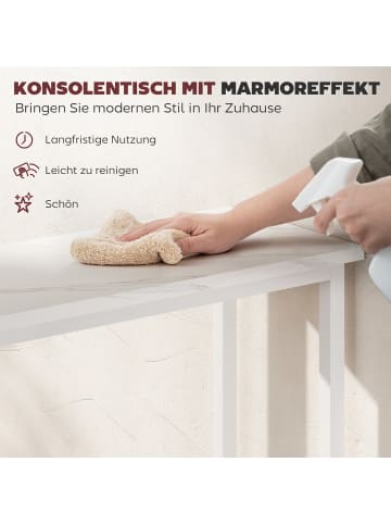 HOMCOM Konsolentisch in Weiß 75L x 24B x 76H cm