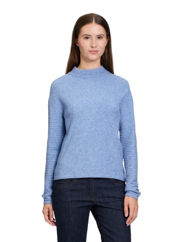 Betty Barclay Basic-Strickpullover mit Rippenstruktur in Middle Blue Melange