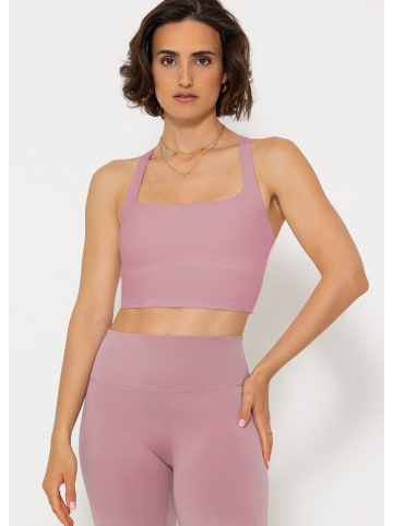 SASSYCLASSY Sport-BH mit überkreuzten, breiten Trägern in Rosa