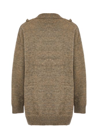 caissa Damen Strickjacke in Taupe Melange