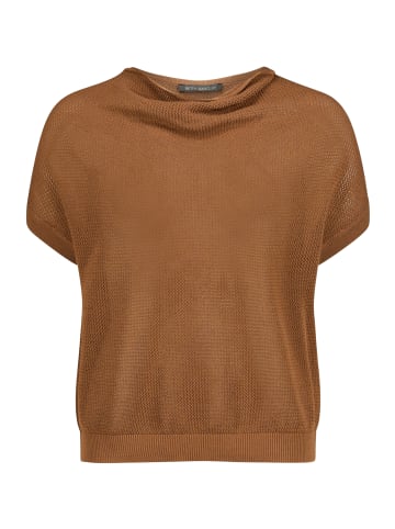 Betty Barclay Lochstrick-Pullover mit Wasserfallausschnitt in Classic Nougat