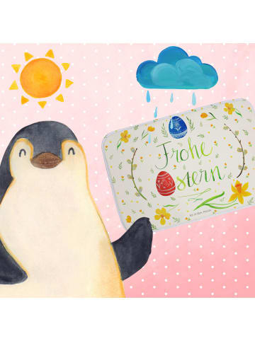 Mr. & Mrs. Panda Badematte Ostern Frohe Ostern mit Spruch in Weiß