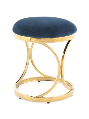 Kayoom Hocker Tessy in Blau / Gold