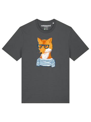 wat? Apparel T-Shirt Fuchs in Grau