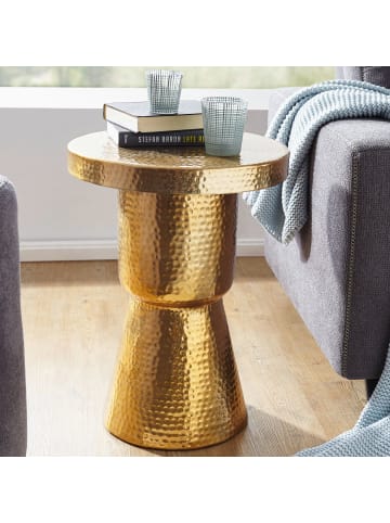 FineBuy Beistelltisch in Gold / Aluminium / 43x43x59