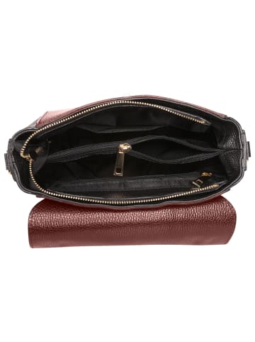 Toscanto Leder Handtasche Toscanto Tasche dunkelrot, schwarz ca. 26cm
